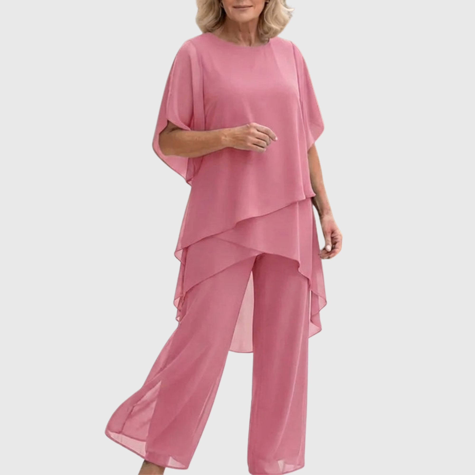 Linda | Ensemble avec pantalon palazzo drapé