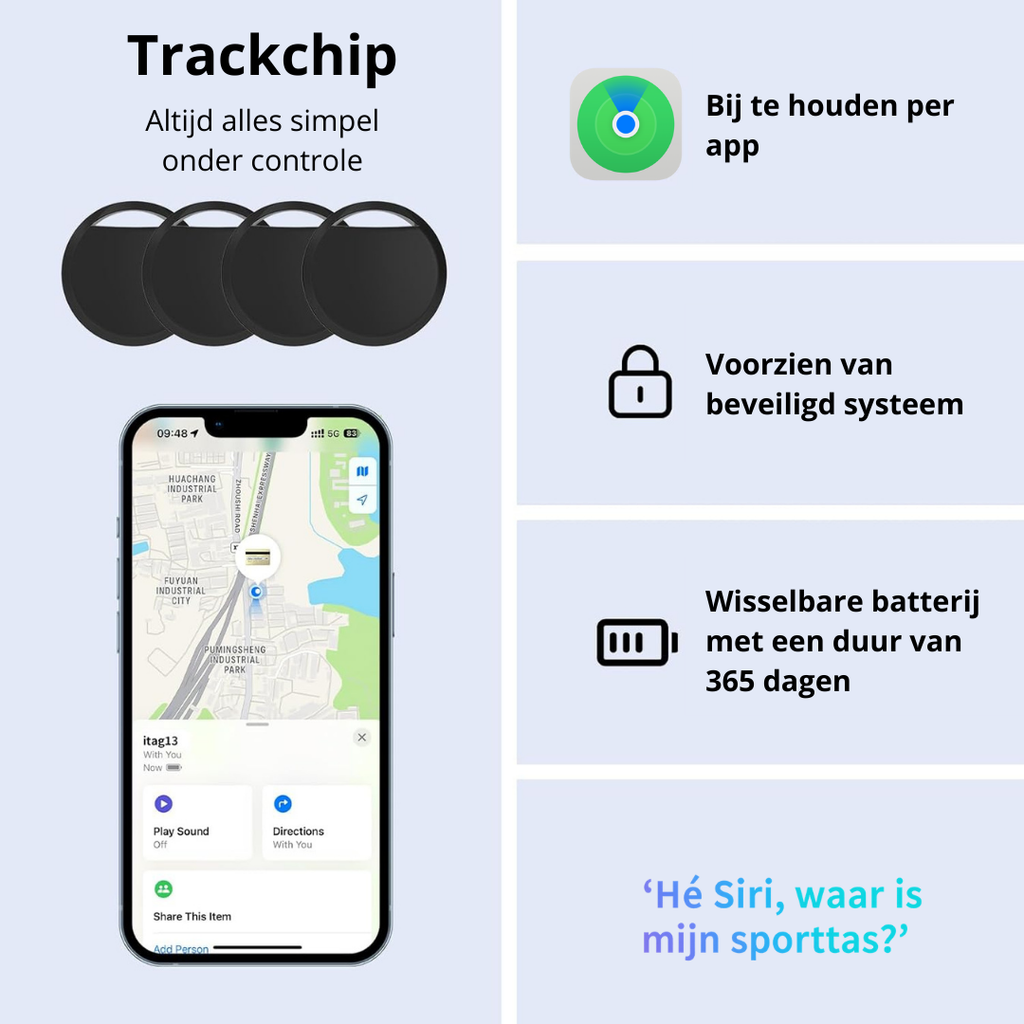 TrackChip | Tracker Bluetooth Intelligent pour Clés, Sac, Voiture & Effets Personnels