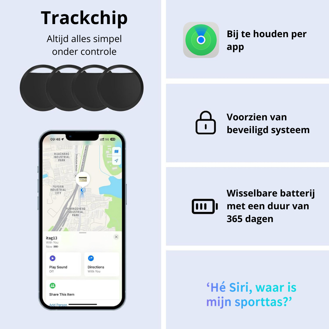 TrackChip | Tracker Bluetooth Intelligent pour Clés, Sac, Voiture & Effets Personnels