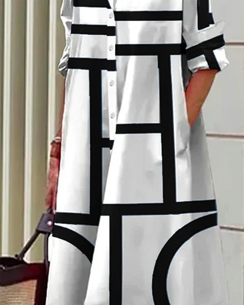 Echoarchiv | Robe avec poches et imprimé géométrique