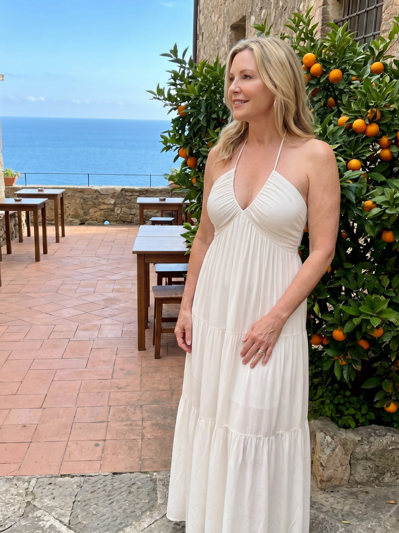 Dextra | Robe Midi à Bretelles et Jupe Étagée
