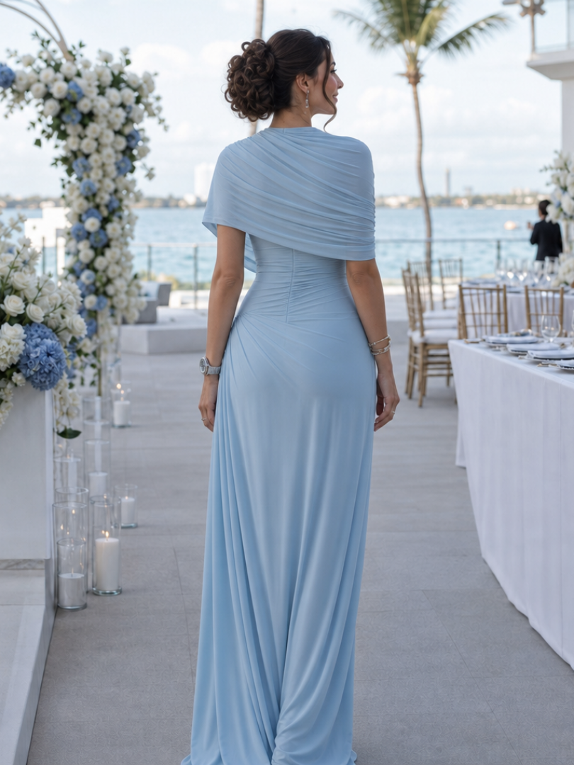 Thael | Robe Maxi à Épaules Dénudées Drapée