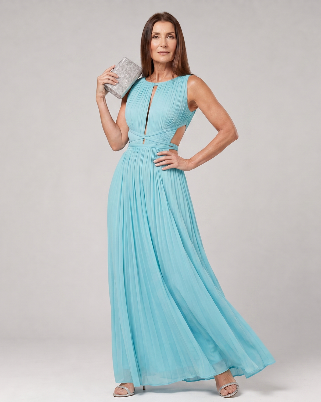 Aeqem | Robe Maxi Sans Manches à Col Clé