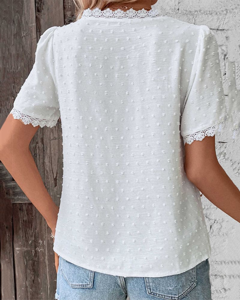 Blouse à manches courtes et décolleté en V - Romy