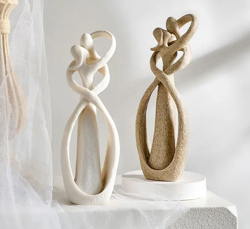 Étreinte Éternelle | Statue Abstraite | Amour Intemporel | Cadeau Unique
