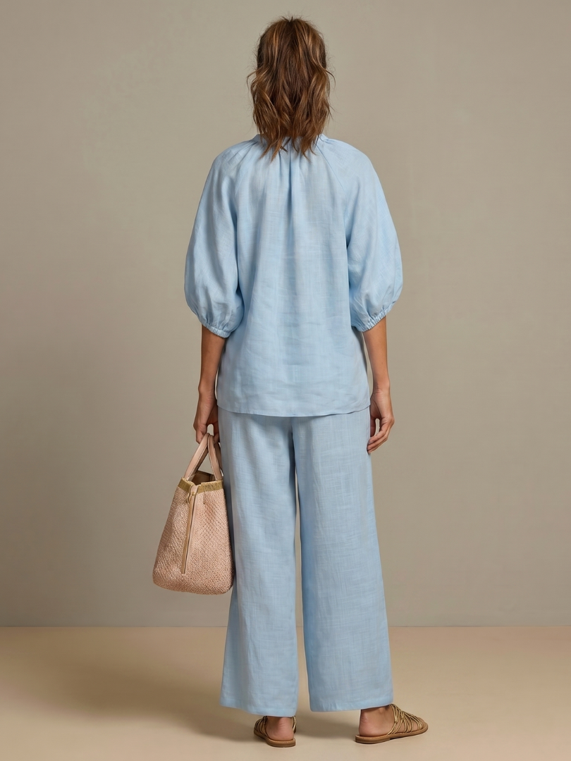 Natalia | Haut Blouson à Zip avec Pantalon Large