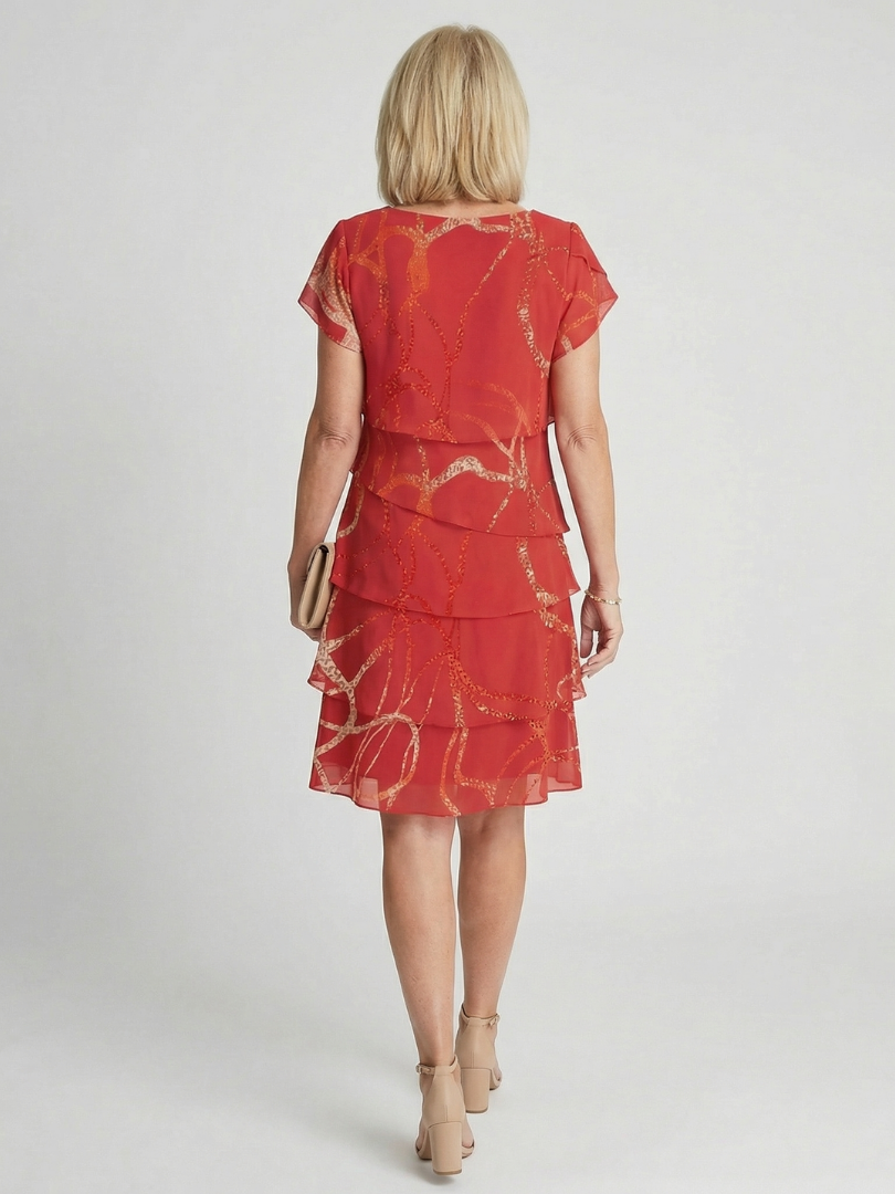 Nora | Robe Abstraite Douce Longueur Genou