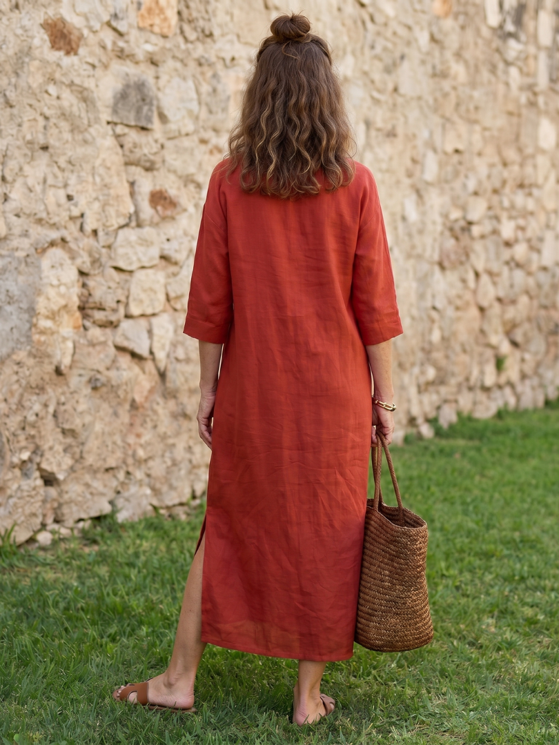 Estelle | Robe Midi Silhouette Droite Détendue