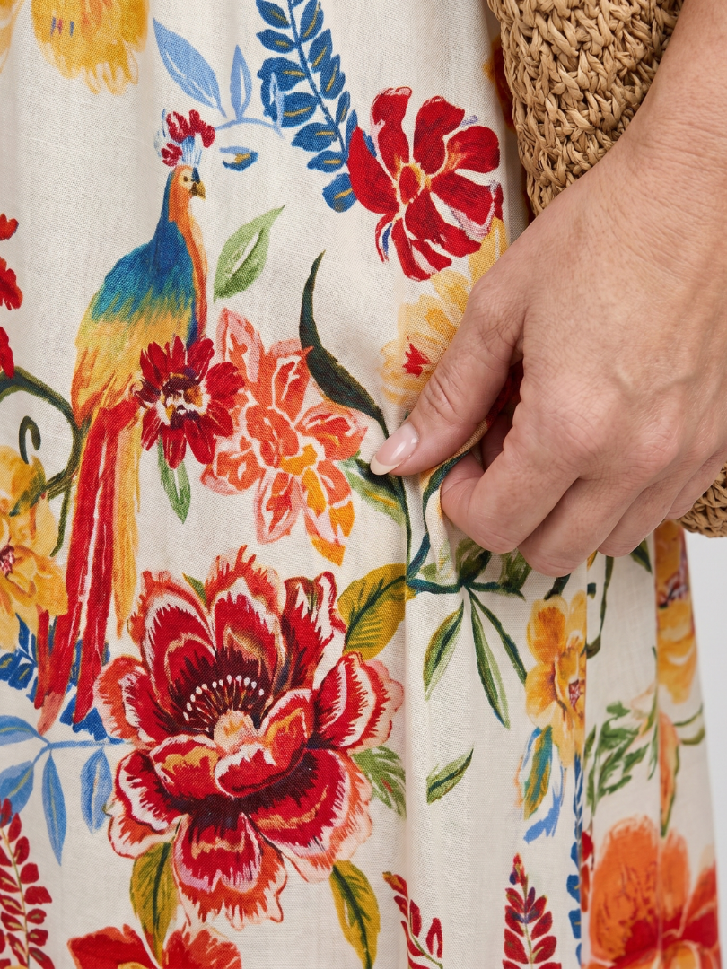 Maribelle | Robe Midi Sans Manches Taille Empire