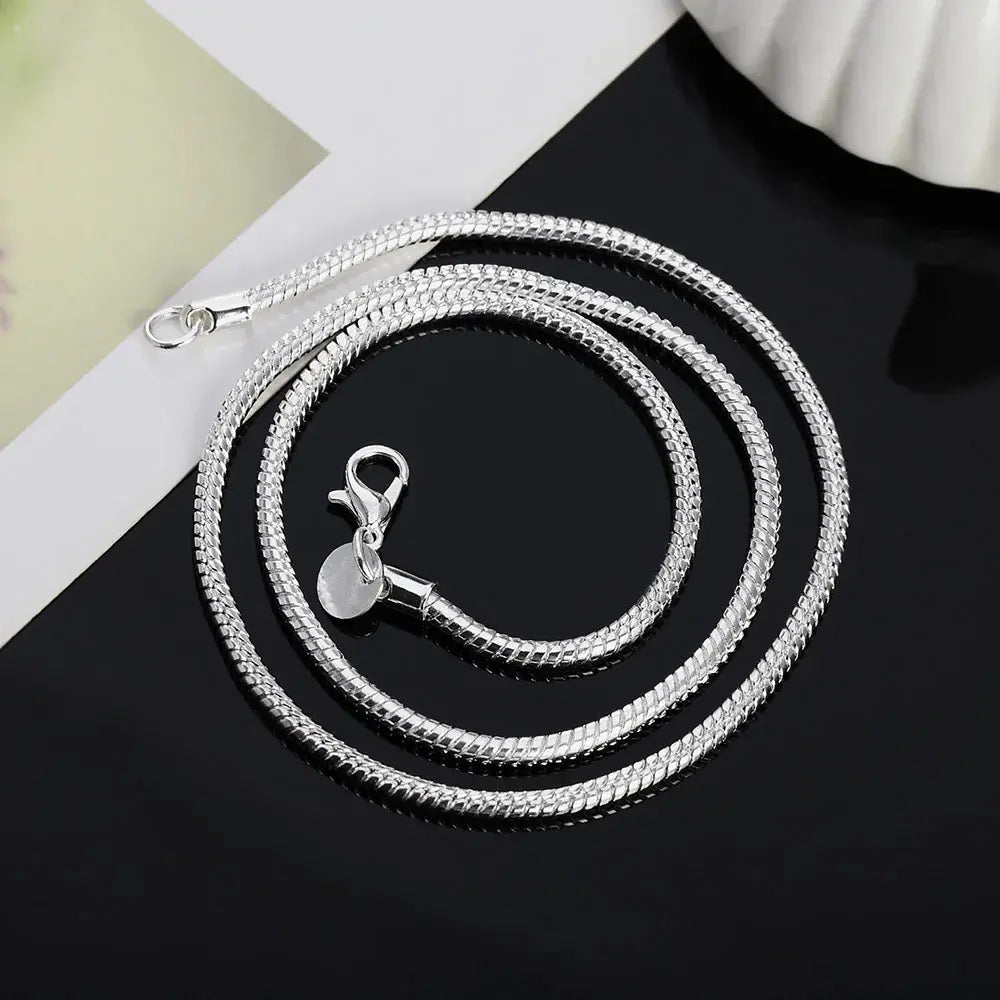 Echoarchiv | 925 3Mm Argent Sterling Chaîne Serpent