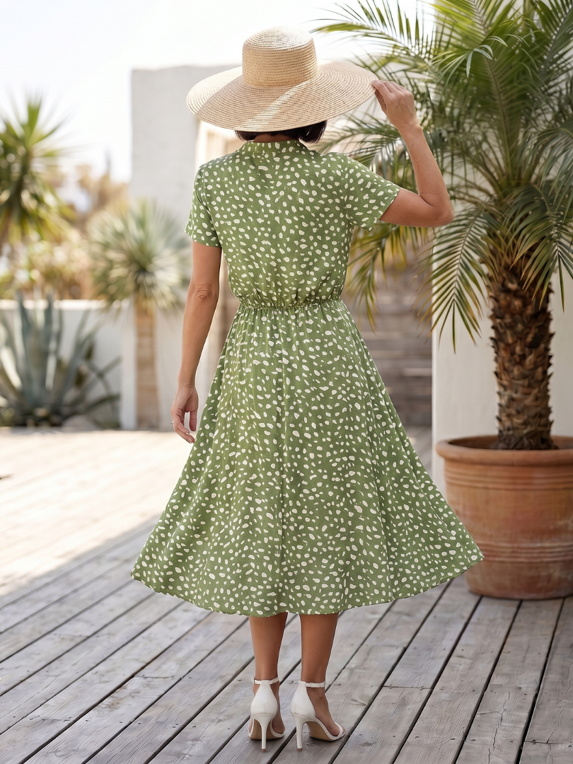 Belladonna | Robe Midi Imprimée à Boutons et Ceinture