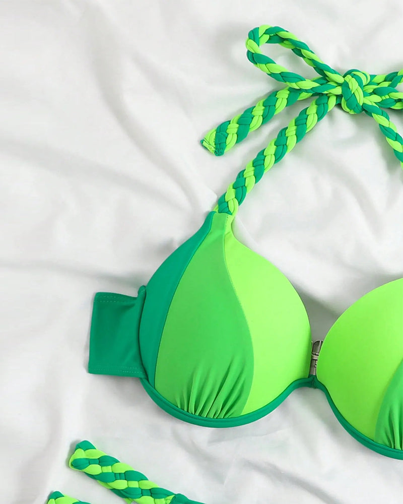 Levi | Bikini à bretelles colorblock