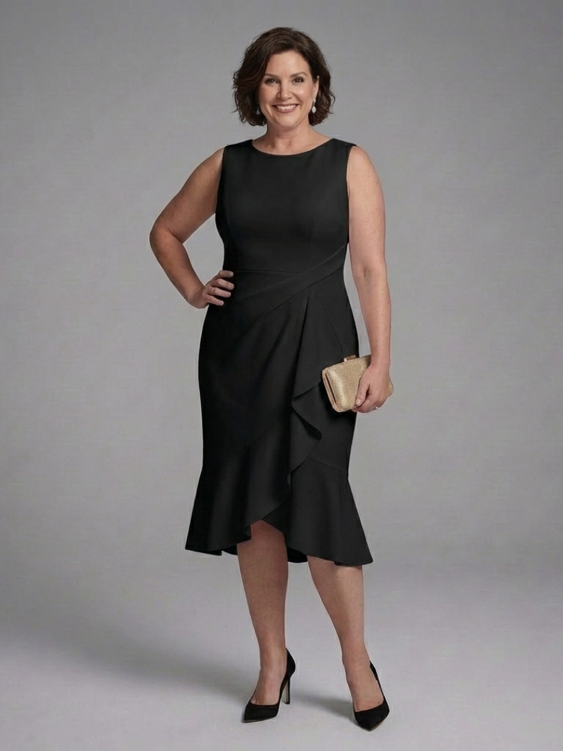 Cosima | Robe Midi Sans Manches avec Détail Enveloppant