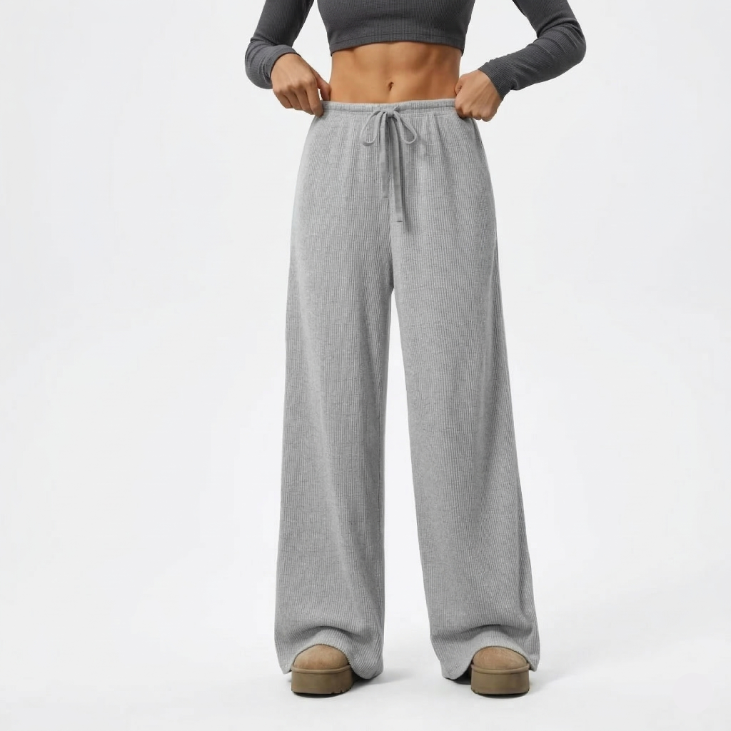 Pantalon Femme Large Confort Taille Élastique Style Lounge