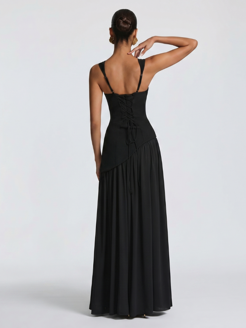 Bindi | Robe Maxi Plissée avec Découpe au Cou