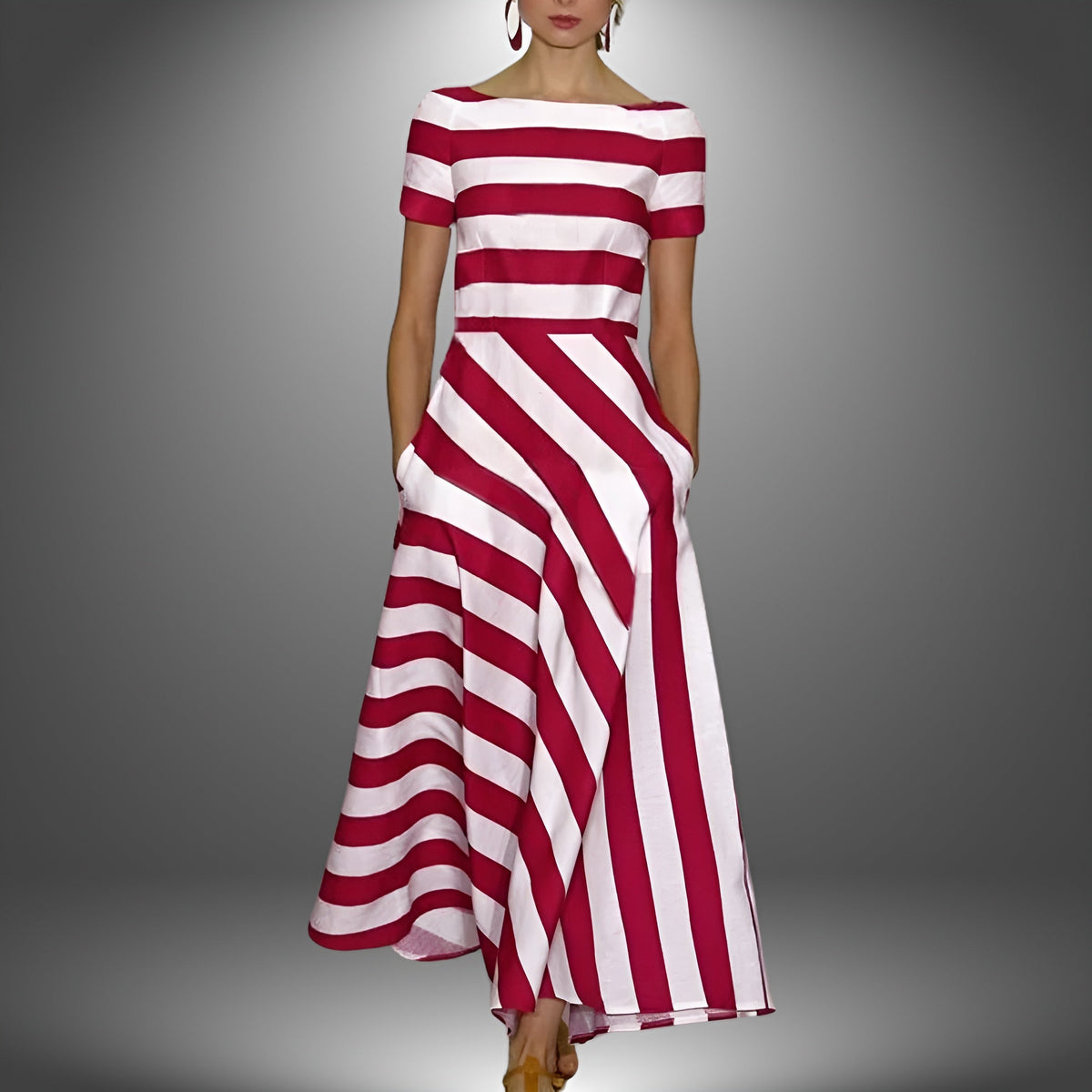 Elsie | Robe sans bretelles avec motif à rayures