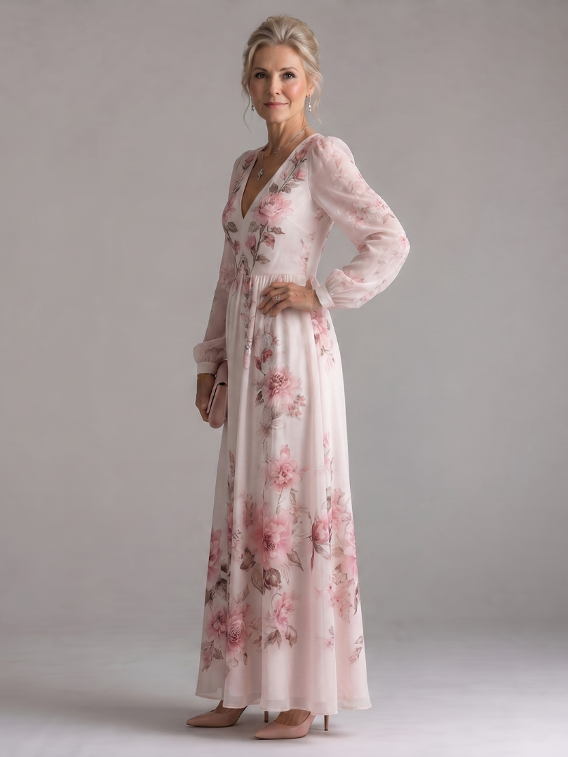 Musal | Robe Midi à Manches Longues en Flux Naturel