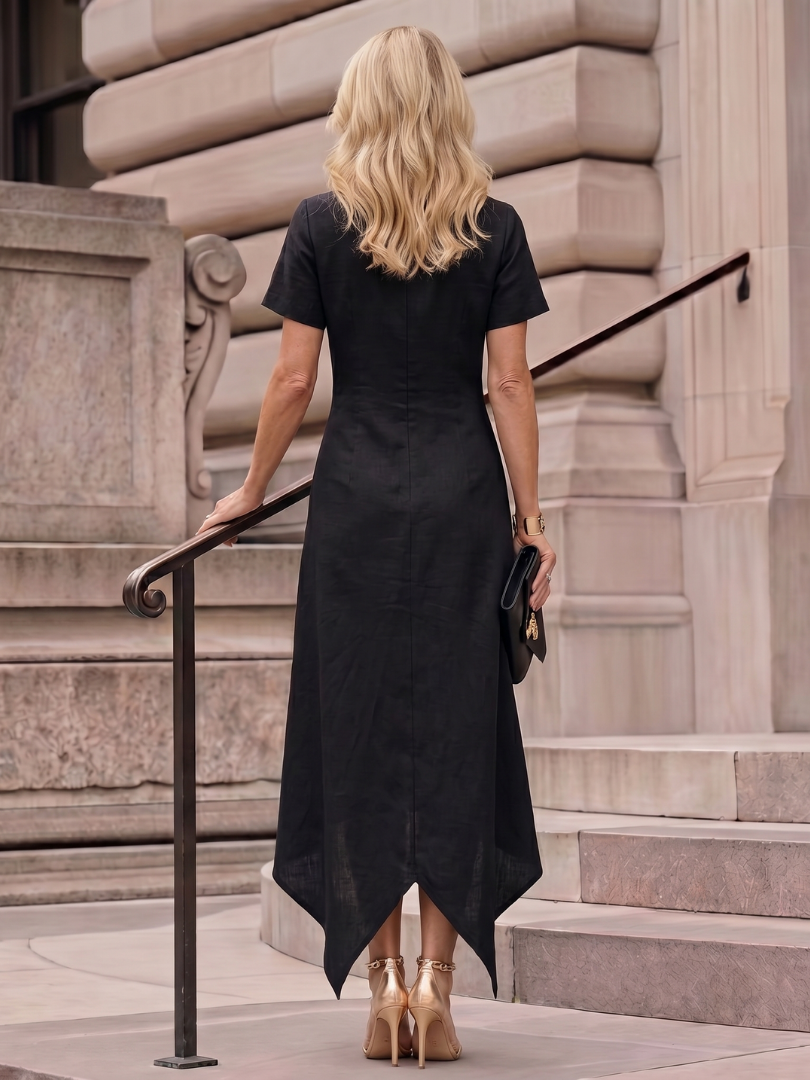 Hope | Robe Midi Détail Bouton Col Montant