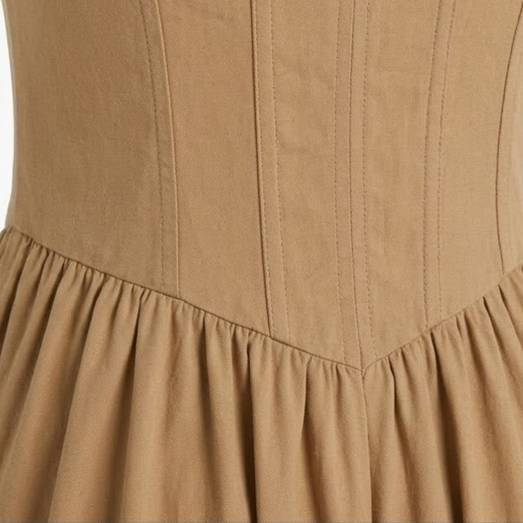 Robe Midi Femme Élégante Col V Taille Cintrée