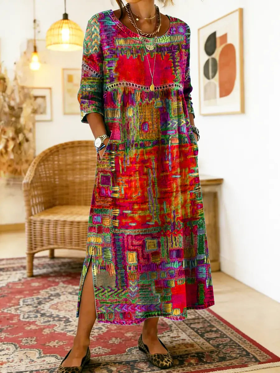 Isabelle | Robe patchwork ethnique