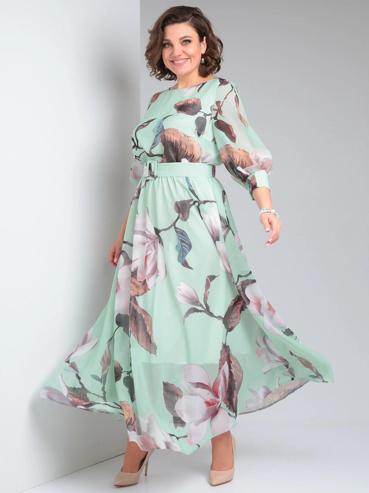 Melaza | Robe maxi élégante avec imprimé floral et ceinture à la taille
