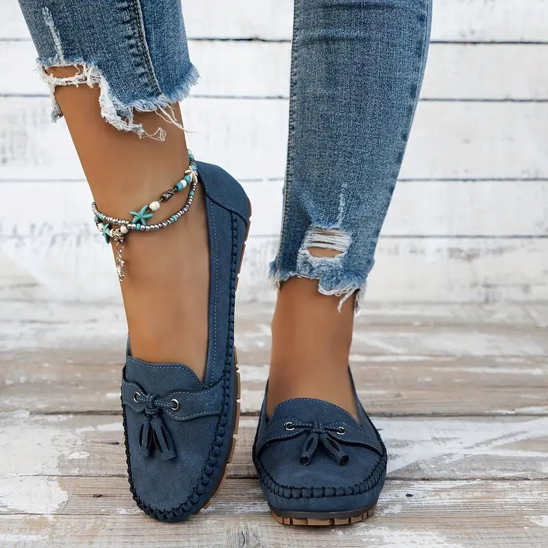Echoarchiv | Mocassins en daim classiques avec détail à franges pour femmes