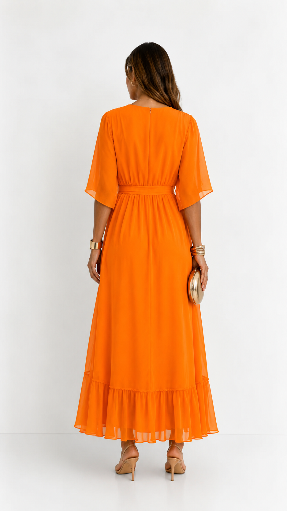 MOREAU LYON | ROBE EN CHIFFON À ENVELOPPER POUR FEMMES