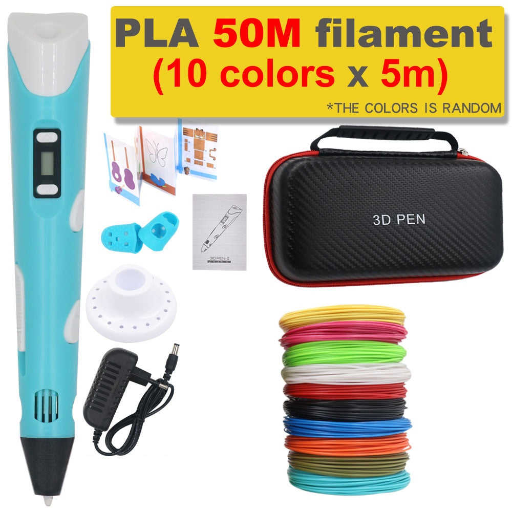Stylo de dessin 3D DIY avec 200M de filament PLA, cadeau pour enfants