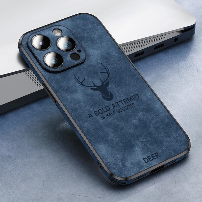 Deer - Étui en Cuir Luxe pour iPhone avec Design Élégant et Protection Antichoc