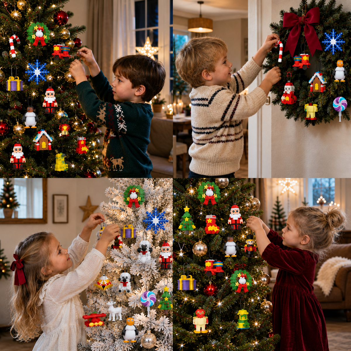 Calendrier de l'Avent en Blocs de Noël – 24 Ornements de Noël
