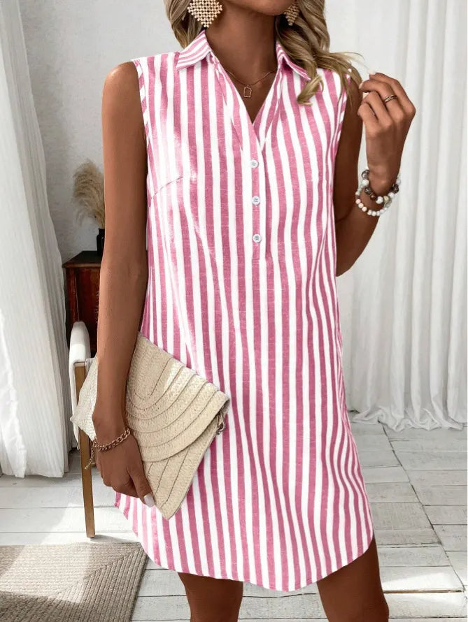 Anora - Robe Chemise Rayée Toucher Doux
