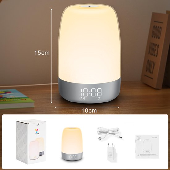 Norvo | Aurora Réveil Lumineux – Réveil avec Simulation de Lever de Soleil et Sons Naturels & USB-C