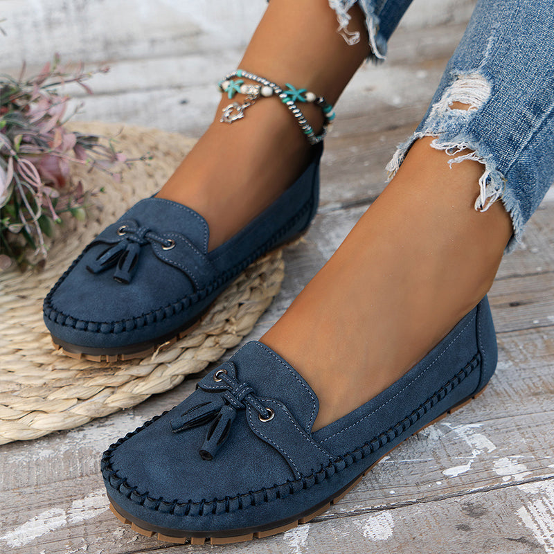 Echoarchiv | Mocassins en daim classiques avec détail à franges pour femmes