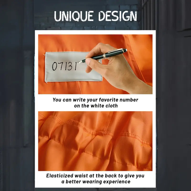 Jailbreak - Costume de Prisionnier Adulte - Tenue de Cosplay en Polyester pour Fêtes et Carnaval