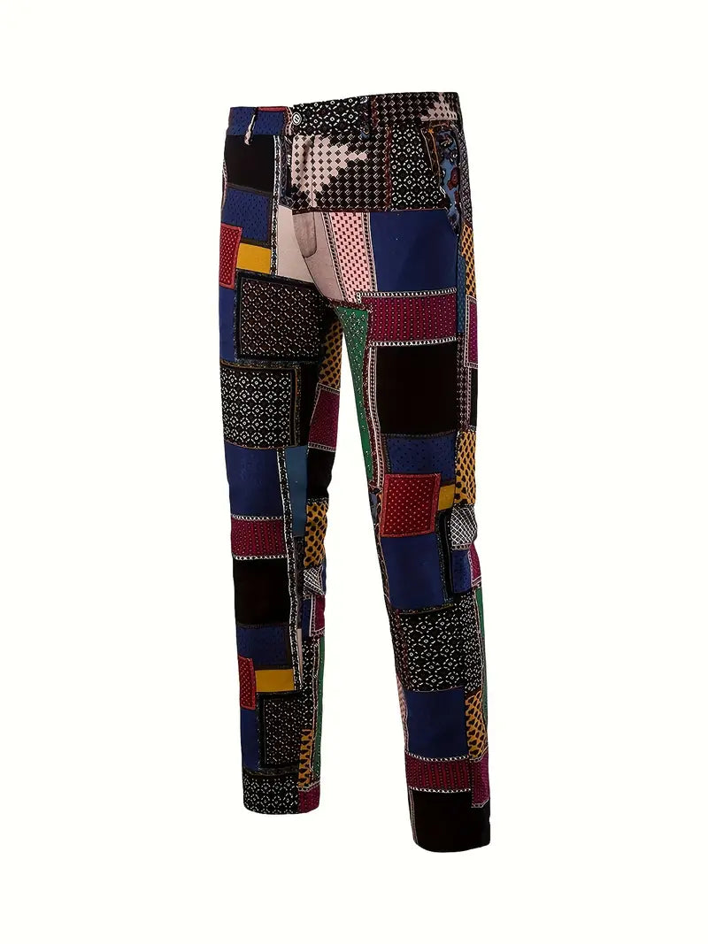 Costume Coloré Carnaval pour Hommes - Costume Deux Pièces Slim Fit avec Pantalon pour Fêtes et Carnaval