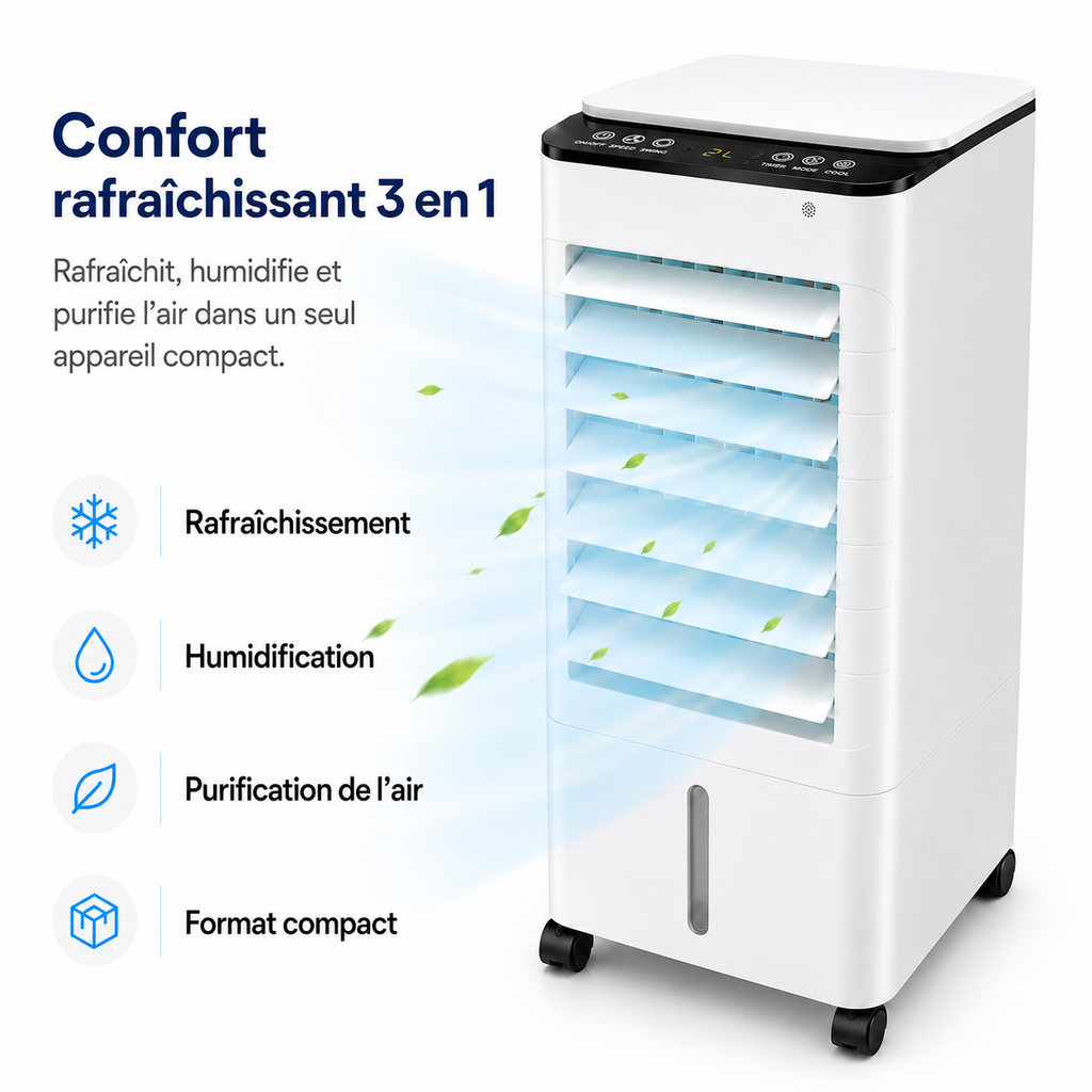 Climatiseur Portable Sans Fenêtre | Fraîcheur Instantanée