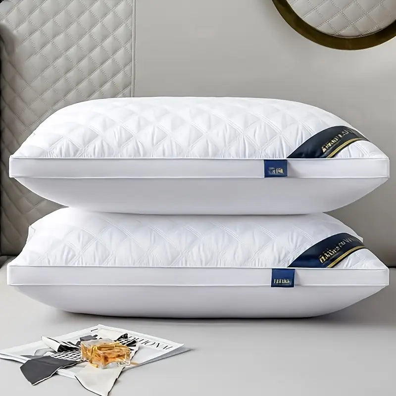 DreamRest - Ensemble de 2 Oreillers Hypoallergéniques 3D - Soutien Cervical Doux & Qualité Hôtelière de Sommeil