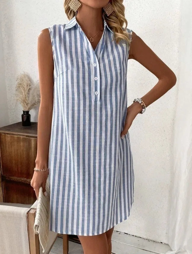 Anora - Robe Chemise Rayée Toucher Doux