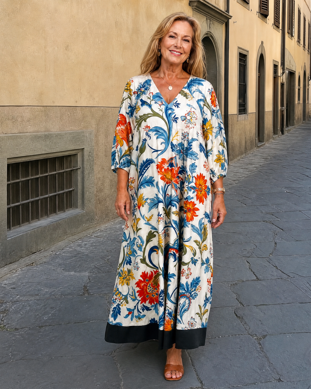 Avenelle | Imprimé Botanique Scroll Robe Midi Poche Quotidienne