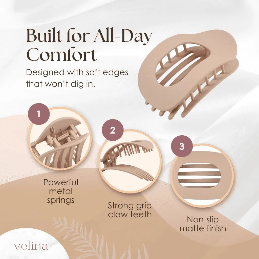 Velina – Ensemble de 4 pinces confort plates