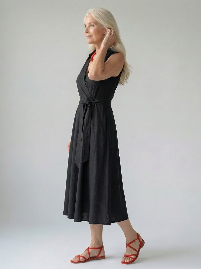 Ziven | Robe Midi Drapée Décontractée