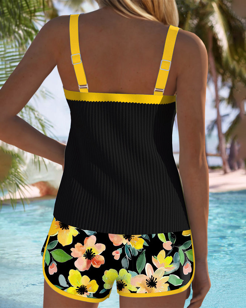 TANKINI TEXTURÉ À SHORT POUR FEMME