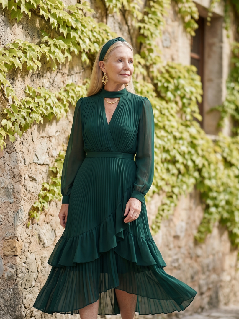 Aris | Robe Midi à Drapé Fluide