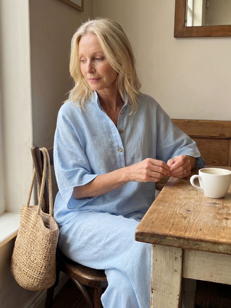 Amity | Ensemble Tunique Pantalon Détendu à Boutons