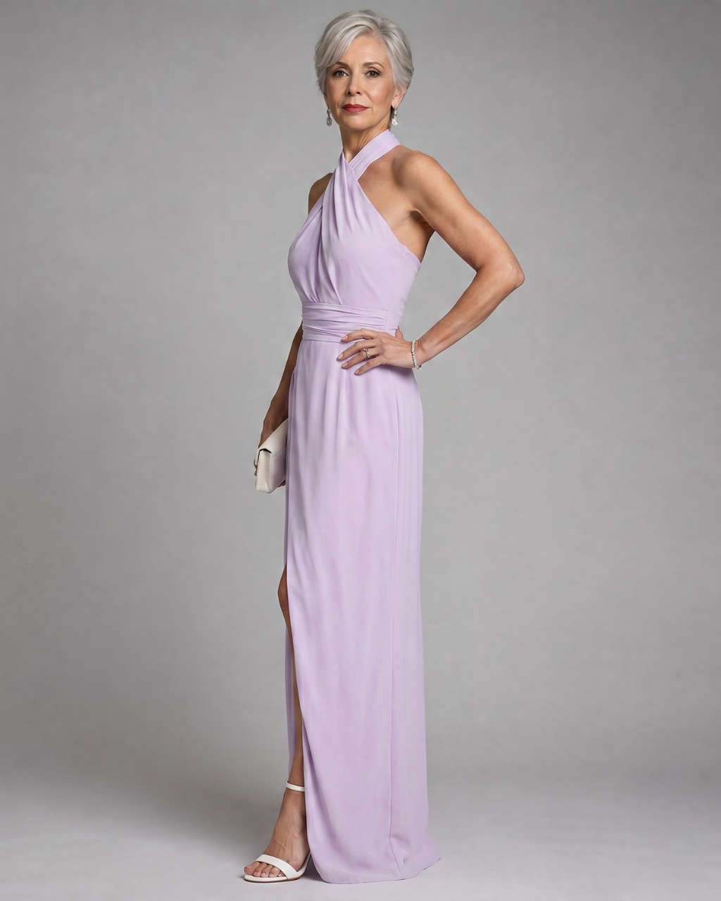 Vaelora | Robe Midi Drapée à Encolure Croisée