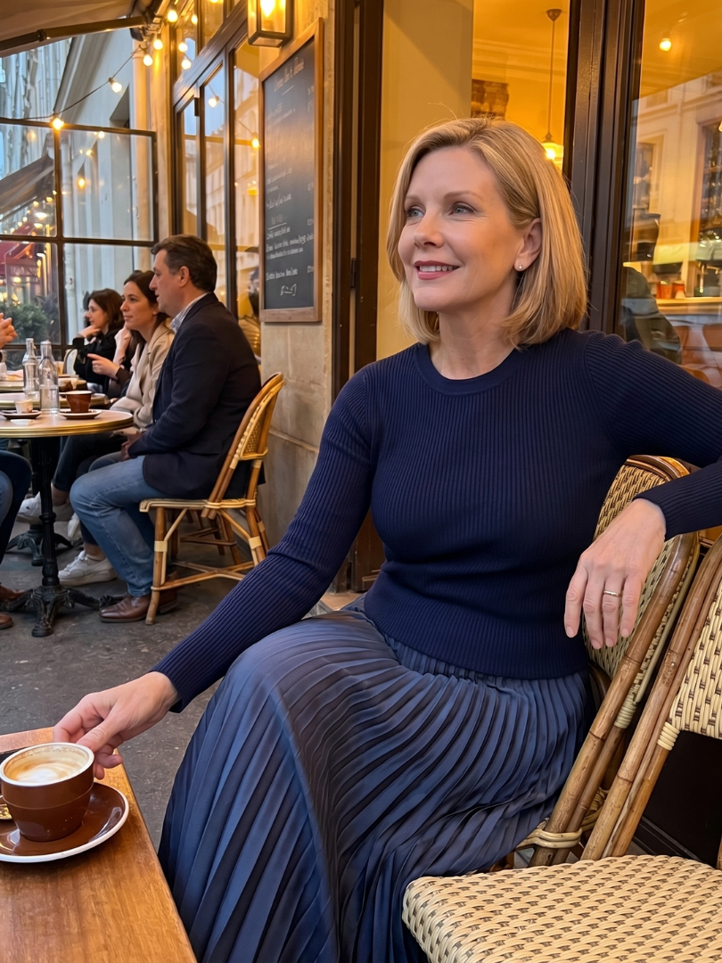 Faon | Robe Midi à Jupes Plissées et Haut Tricoté