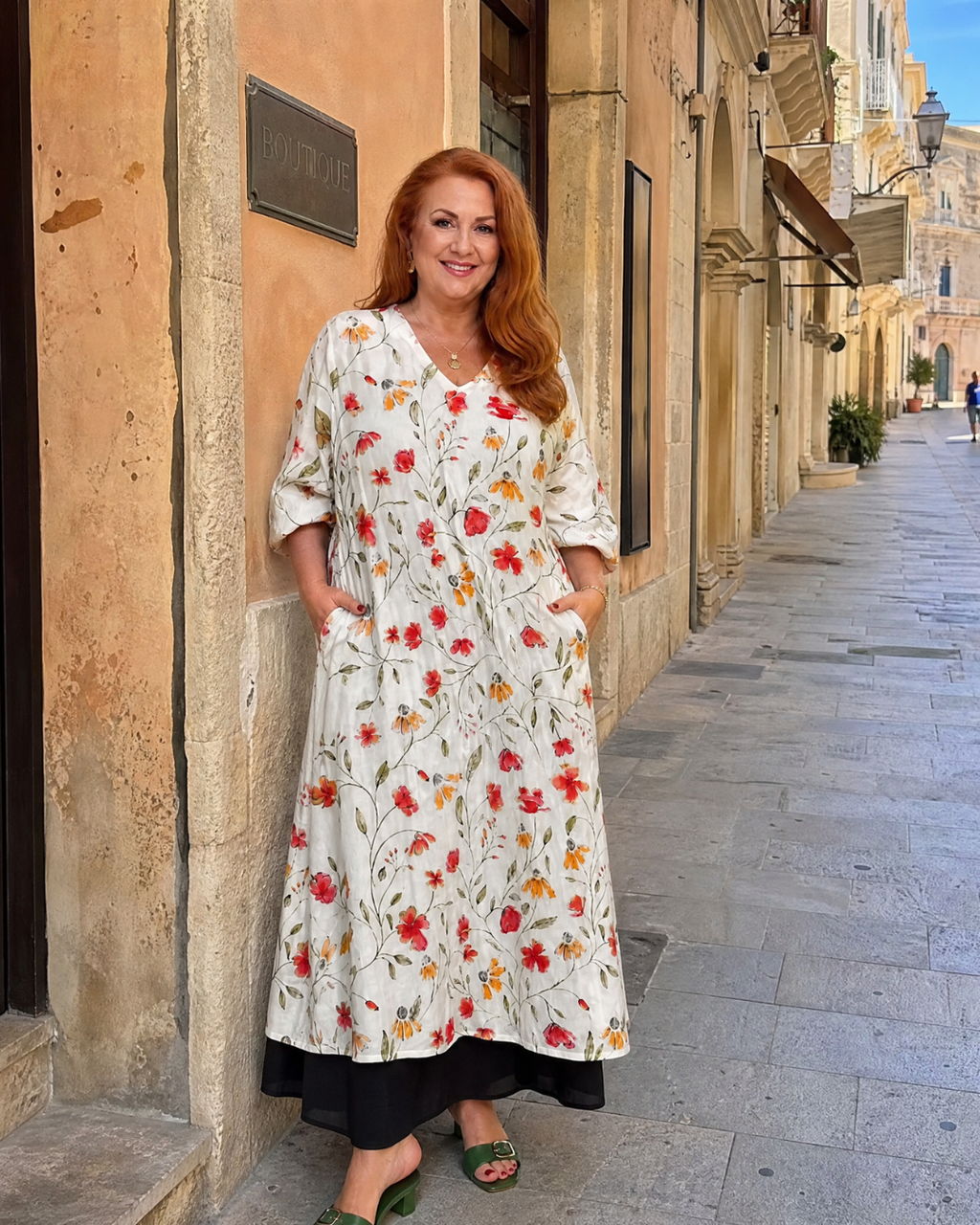 Colesum | Robe Midi Évasée Imprimée de Fleurs Sauvages