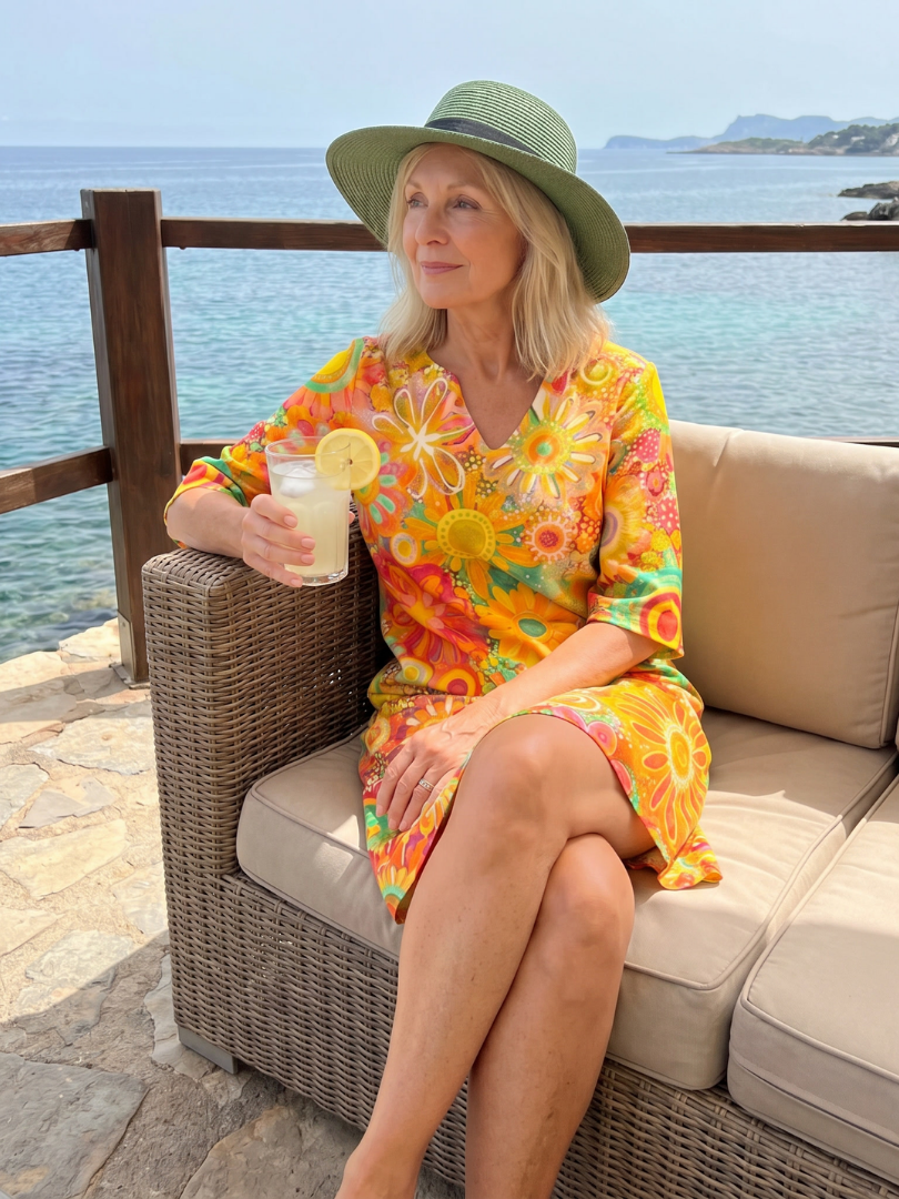 Zephyr | Robe à Motif Floral Multicolore Longueur Genou