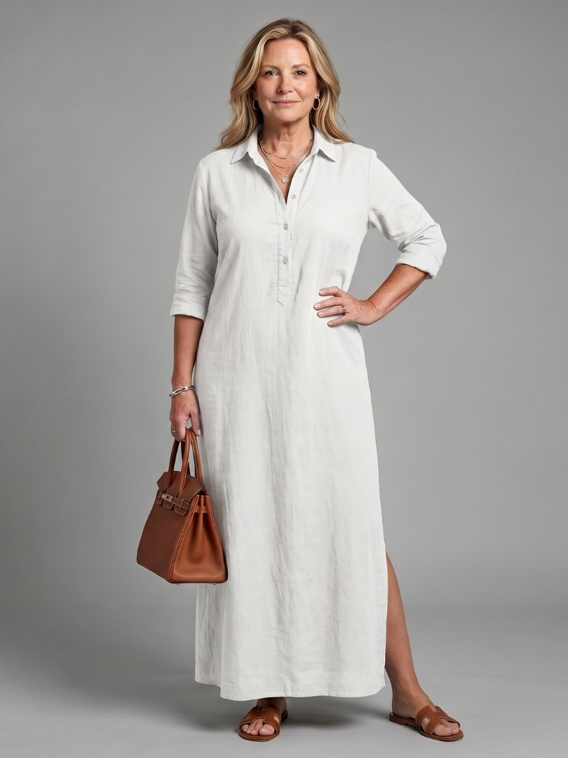 Veronica | Robe Maxi à Manches Longues et Silhouette Décontractée