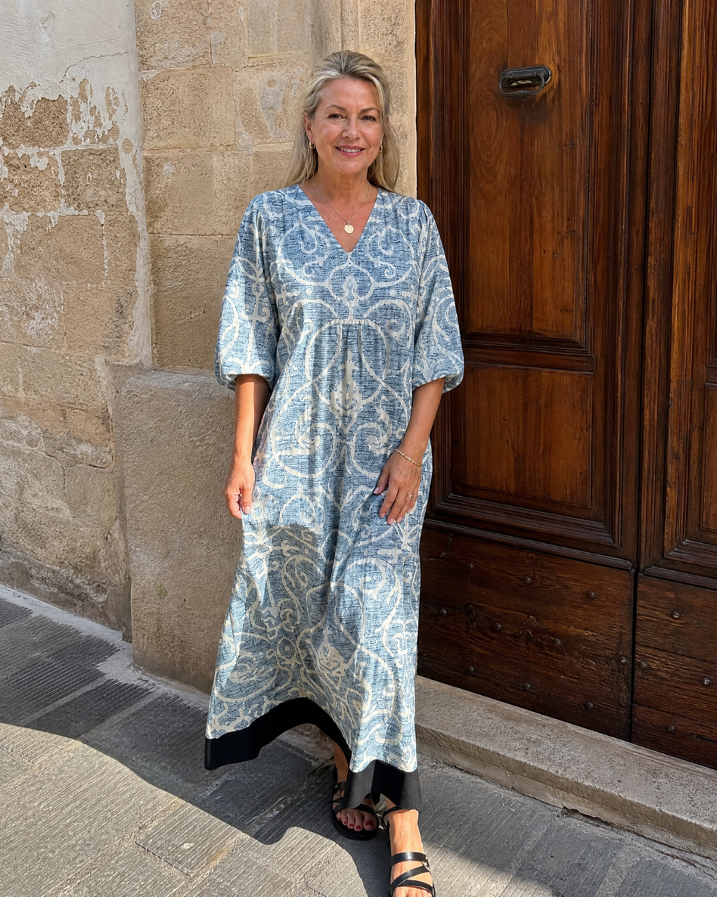 Lumera | Robe Midi Douce avec Imprimé Vintage